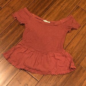 Chloe & Katie off the shoulder peplum top